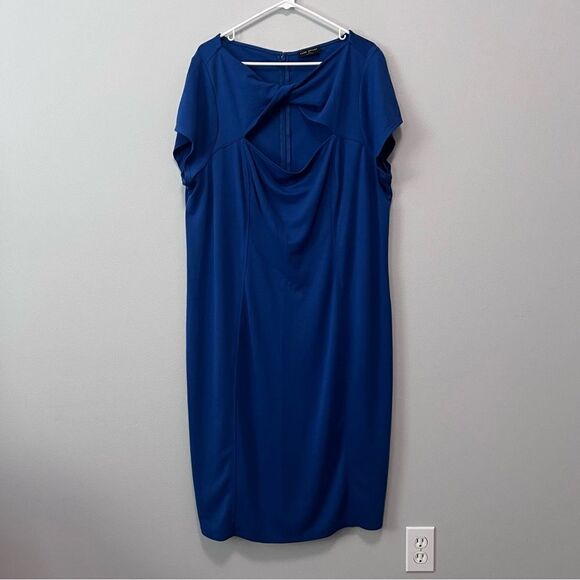 Lane Bryant Cobalt Blue Sheath Dress Size 22 - Picture 1 of 7